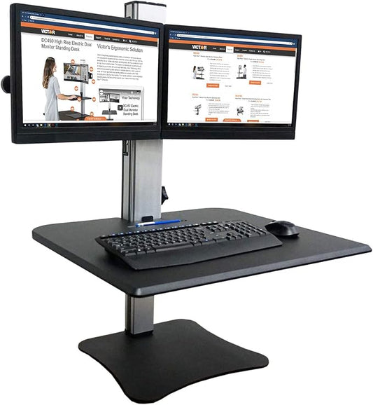 Victor DC350A Manual Dual Monitor Height Adjustable Sit-Stand Standing Desk Converter
