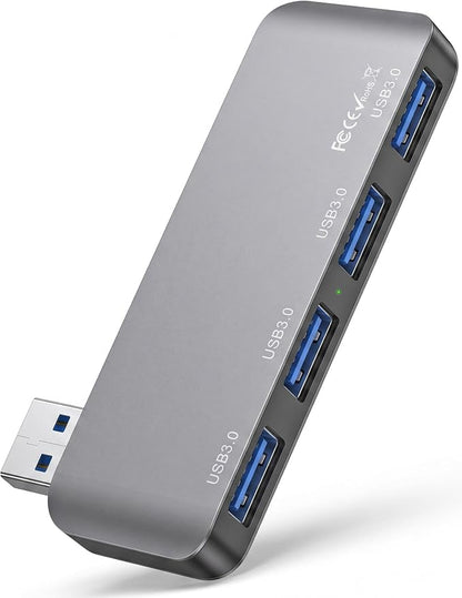 USB 3.0 Hub, Cable-Free USB Splitter Portable USB Hub for Laptop, Plug and Play Integrated Design Compatible with Laptop Desktop All USB Devices