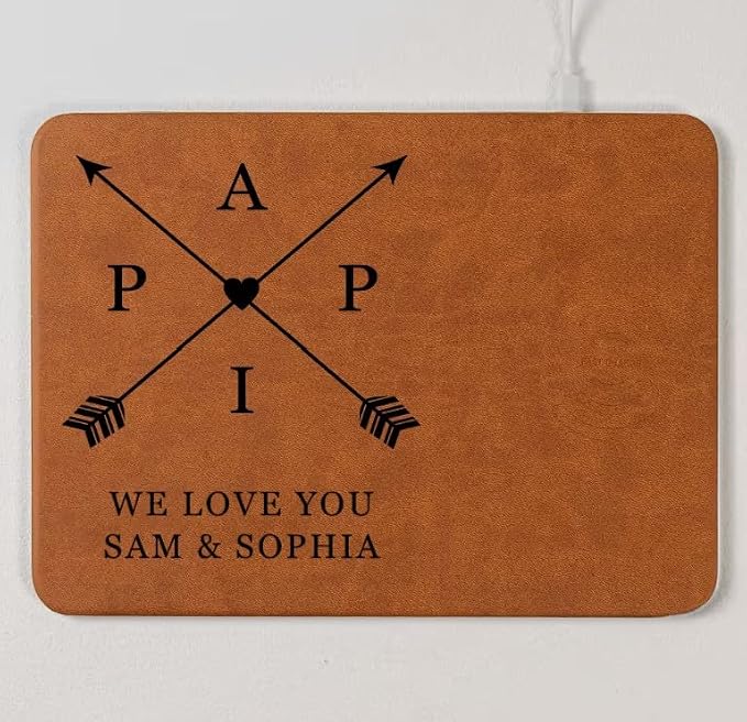 Personalized Leather Charging Mat, Papa We Love You Wireless Charging Desk Mat, Custom Dad Gift from Kids, Fathers Day Gift for Dad, Papa, Grandpa, Daddy 5