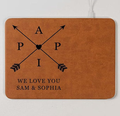 Personalized Leather Charging Mat, Papa We Love You Wireless Charging Desk Mat, Custom Dad Gift from Kids, Fathers Day Gift for Dad, Papa, Grandpa, Daddy 5