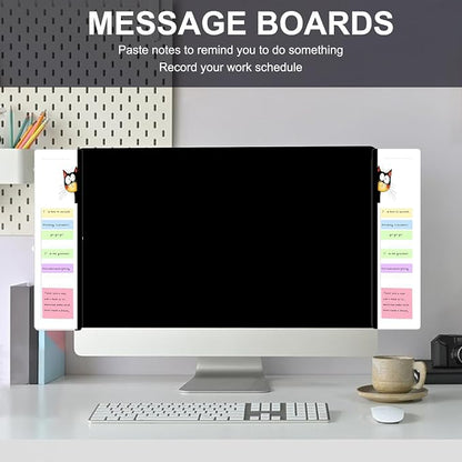 Office Desk Accessories 2pcs Multifunction Computer Monitor Memo Board - Transparent Computer Side Panel Memo Creative Monitor Side Panel Suitable for Office Home Desktop (Monitor Memo Board 6#)