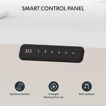 SANODESK Electric Corner L-Shaped 63 x 55 in Standing Desk, Memory Height Adjustment, White Top White Frame