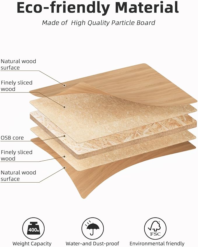 Universal 60 x 24 One-Piece Solid Wood Table Top, 1" Thick Desktop for Stand Up Height Adjustable Desk Frames, Home Office Tabletop, Countertop DIY, Elmwood