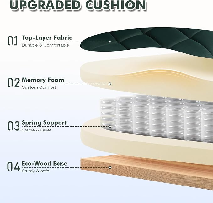 High Back Fabric Comfy Office Chair, Velvet Executive Desk Chair with Flip-Up Arms, Ergonomic Office Chairs with Lumbar Support, Upholstered Home Computer Swivel Chair with Wheels(Green)