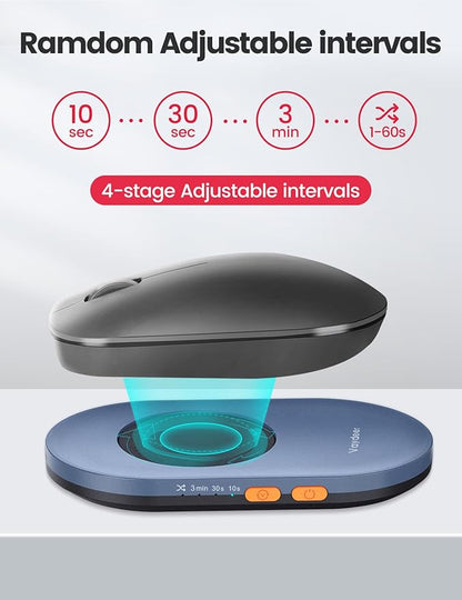 Vaydeer Undetectable Mouse Mover, Air 3 Mouse Jiggler with Adjustable Timer | Ultra-Slim Design, 4 Adjustable Intervals, Quiet Driver-Free Setup