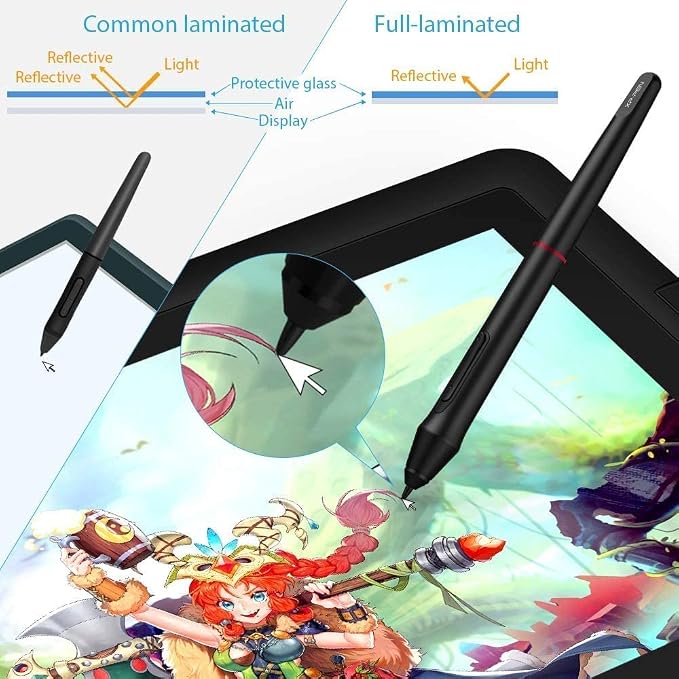 15.6" Drawing Tablet with Screen XPPen Artist 15.6 Pro Tilt Support Graphics Tablet Full-Laminated Red Dial (120% sRGB) Drawing Monitor Display 8192 Levels Pressure Sensitive & 8 Shortcut Keys