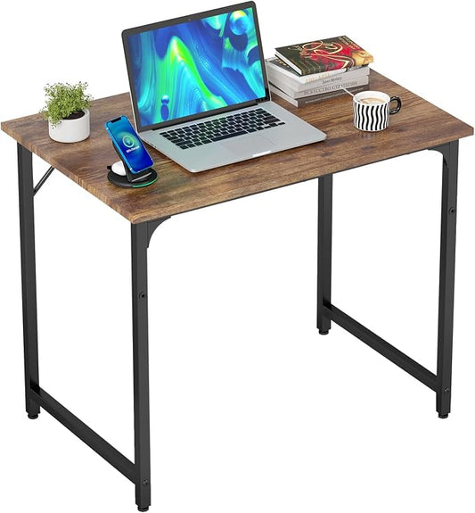 BestOffice Computer Desk,Home Office Desk, Modern Simple Style for Home Office Study Writing (Vintage, 32 Inch)