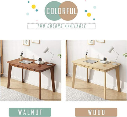 IOTXY Solid Wood Writing Desk - Home Office Workbench Desk with Drawer, Laptop Computer Work Study Table