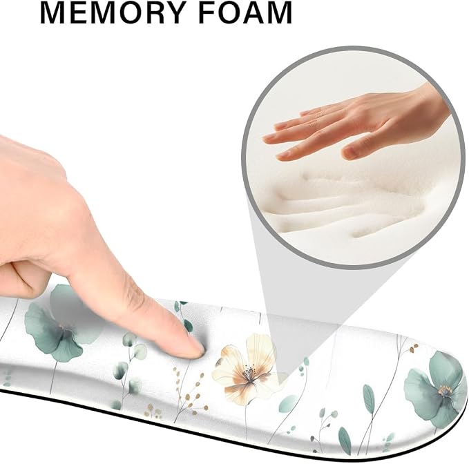 Desk Pad and Keyboard Wrist Rest, Large Mouse Pad + Keyboard Pad+Mouse Wrist Support, Non-Slip Desk Mat Protector for Office, Home 31.5×11.8 Inches Mini Floral