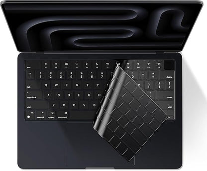 EooCoo Premium Keyboard Cover Skin Protector, Laptop Accessories Compatible with 2026 2025 2024 2023 2022 2021 M5/M4/M3/M2/M1 Pro/Max MacBook Pro 14/16, M5-M2 MacBook Air 13/15, MacBook Neo, Black