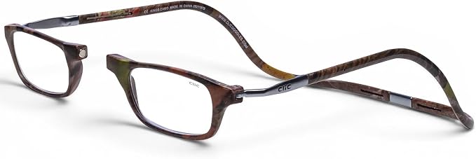 Clic Magnetic Reading Glasses - Adjustable Neck Hanging Readers - Secure Fit with Rigid Headband - Original Expandable (M-XL, Kings Camo, 1.75)