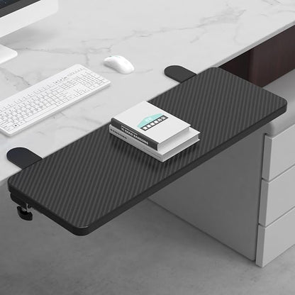 Sisyphy Ergonomics Desk Extender Tray, 29.5x9.5" Punch-Free Clamp on, Foldable Keyboard Drawer Tray, Table Mount Arm Wrist Rest Shelf, Computer Elbow Arm Support