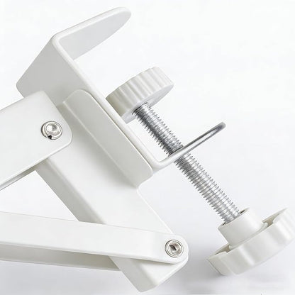 Under Desk Keyboard Tray Support Bracket Adjustable Desktop Extension Board Stand Clamp-on Keyboard Holder Arm Rest Tray Extension Plate Support Rack for Desk, NO Board/Tray, 1 Set (Style01-White)