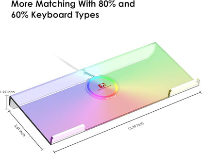 Clear 366 Kinds RGB Acrylic Tilted Computer Keyboard Holder,PC Keyboard Stand Tray Holder for Easy Ergonomic Typing and Working at Home and Office Upgraded Version