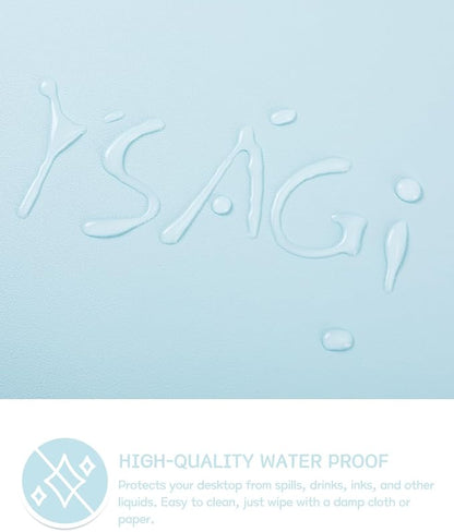YSAGi Non-Slip Leather Desk Pad, Waterproof Laptop Computer Desk Keyboard Mat, Table Protector Blotter Mat, Large Mouse Pad for Office/Work/Home/Decor(Sky Blue, 23.6" x 13.7")