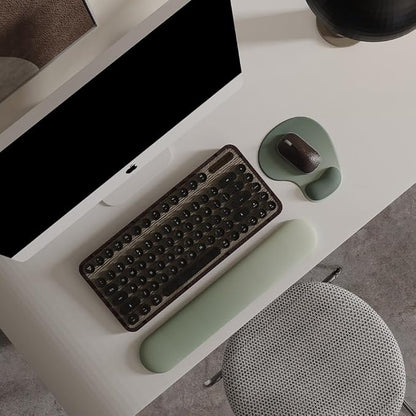 Office Mousepad with Gel Wrist Support - Ergonomic Gaming Desktop Mouse Pad Wrist Rest - Design Gamepad Mat Rubber Base for Laptop Computer -Silicone Non-Slip Special-Textured Surface (04SageGreen)