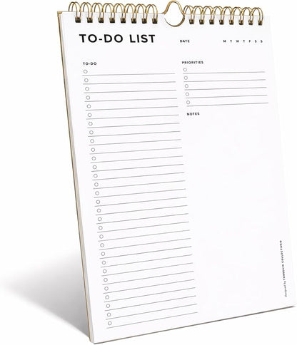 ThreeKin To-Do List Planner The Clean Agenda Daily Tear-Off Notepad, 50 Sheets, 6 x 9 in, Spiral Bound for Hanging, Work, School & Home