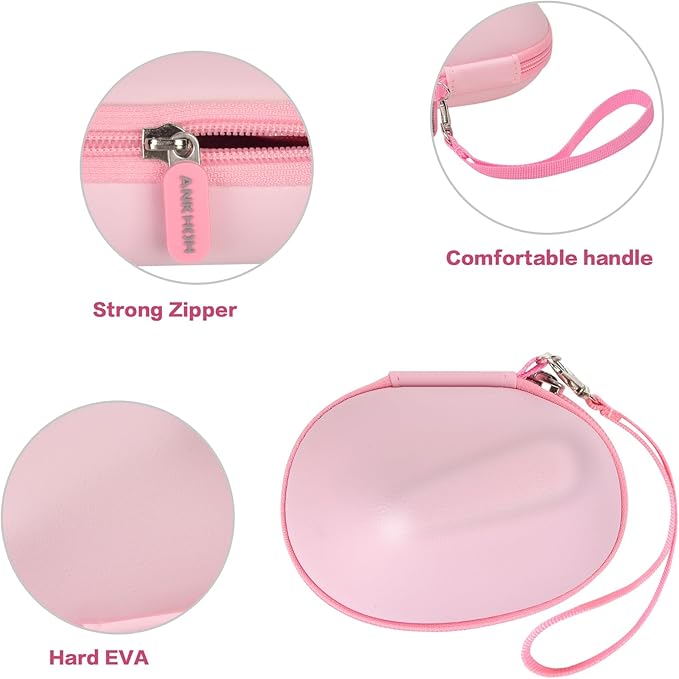 ANKHOH Case for Logitech Lift Vertical Ergonomic Mouse, Hard EVA Storage Box for Logi Wireless Bluetooth Upright Device, Travel Carrying Bag Accessories for Office (Bag Only, Pink)