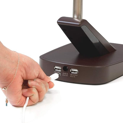 UltraBrite UDL0456-LMER-DS LED Desk Lamp, 8.7”L X 6.2”W x 17.5"H, Merlot