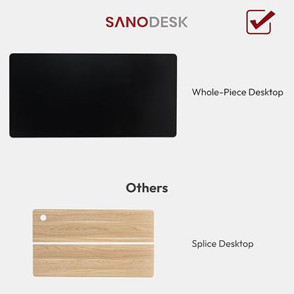 SANODESK Universal Tabletop 60"x24"x1" Thickness One-Piece Table Top Rectangular Particle Board for Standing Desk and Home Office Countertop DIY,Black Desk Top