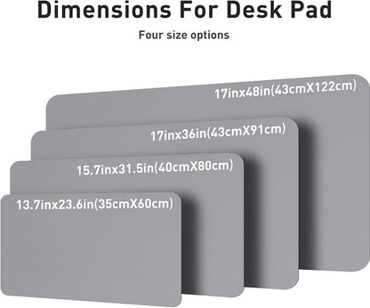 Aothia Leather Desk Pad Protector, Mouse Pad, Office Desk Mat, Non-Slip PU Leather Desk Blotter, Laptop Desk Pad, Waterproof Desk Writing Pad for Office and Home (31.5" x 15.7", Light Grey)