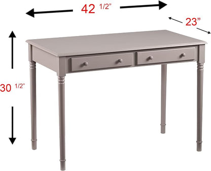 SEI Furniture - Janice 2-drawer Writing Desk - Gray - Transitional Design, Grey Finish - Ideal for Home Office, Bedroom (HO8796)