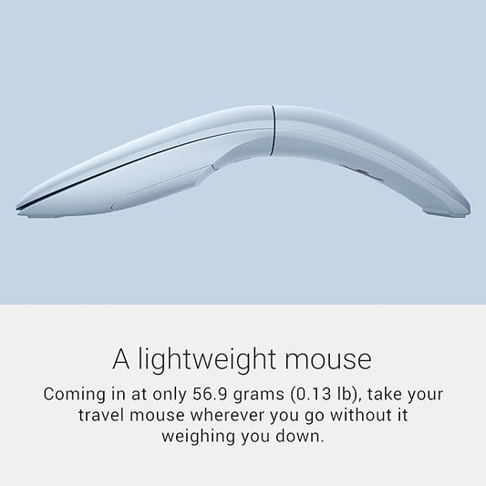 Dell MS700 Bluetooth Travel Mouse - Bluetooth 5.0/Dell Pair/Microsoft Swift Pair Connectivity, Adjust DPI up to 4000, Optical LED Sensor, Touch Scroll with latest Touch Controller - Misty Blue