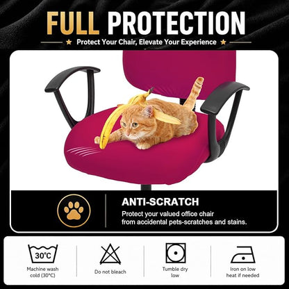 DIVA EN CAMINO DEC Stretchable Desk Office Chair Seat Covers - Universal Stretch Computer Chair Slipcover - Washable Rotating Backrest Coverings & Cushion Protectors for Dogs, Cats, Pets, Hot Pink