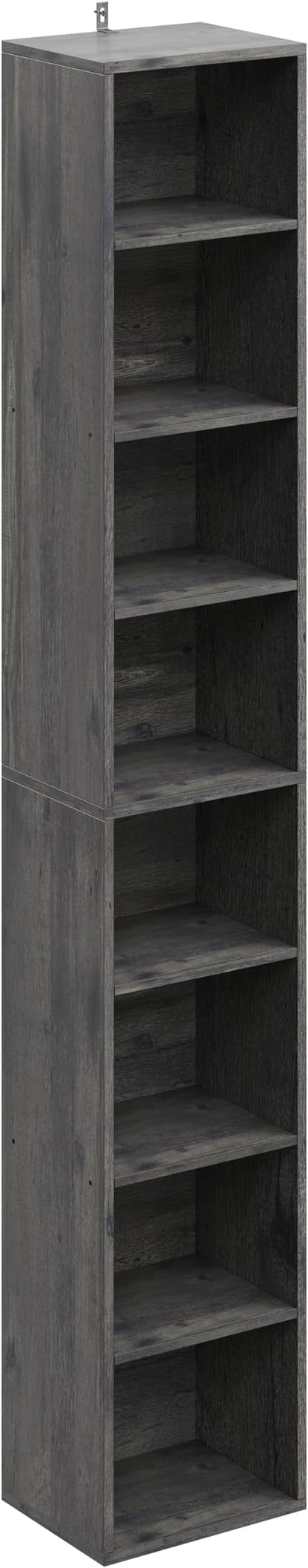 IRONCK Tall Narrow Bookshelf 8 Tiers, Compact Corner Bookcase, Floor Standing Display Storage Shelves 71 in Tall, Easy to Match for Living Room, Office, Study, Bedroom