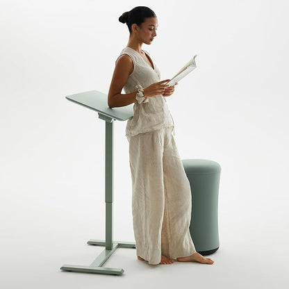 TopJob AnyDesk Nest Pro Sit Standing Desk, Portable Folding Stand Desk with Hidden Wheels, Computer Workstations, Home Use, Couch Side Table, Bedside Table, Kitchen Prep Table, Cordless (Mint)