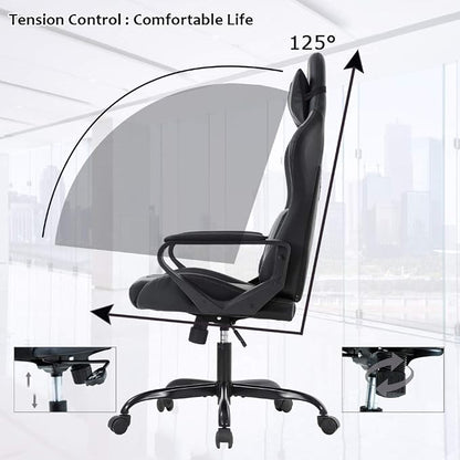 BestOffice PC Gaming Chair Ergonomic Office Chair Cheap Desk Chair Executive Task Computer Chair Back Support Modern Executive Adjustable Arms Rolling Swivel Chair for Women, Men