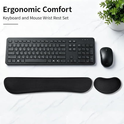Bloss 2 Black Wrist Rest for Mouse & Keyboard, Ergonomic Wrist Support | Soft Memory Foam, Rubber Non-Slip, Wrist Rest for Mouse, Breathable, 1.2" Thick