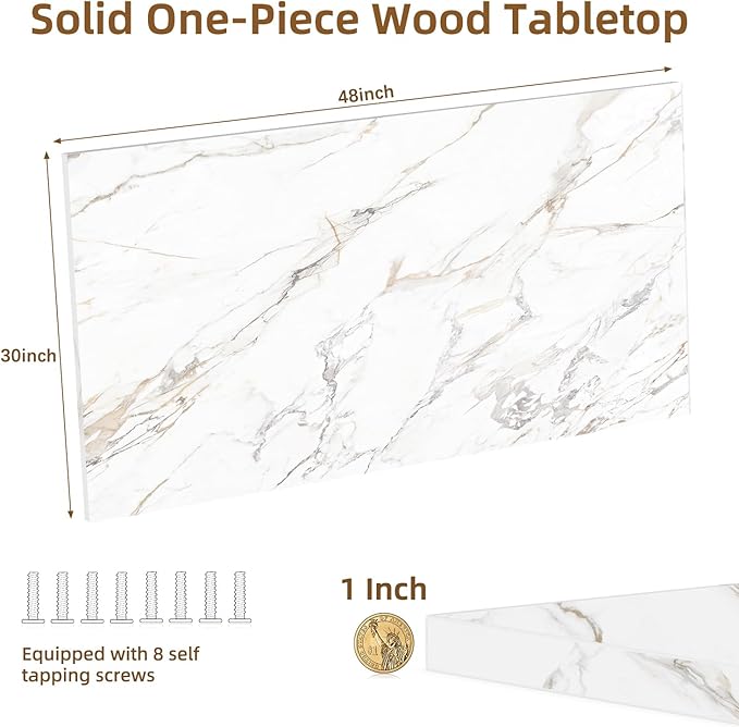 Universal Solid One-Piece Wood Table Top, 48"x30"x1" Workbench Top - Rectangular Particle Board for Standing Desk, Home Office Desk Countertop DlY, Washer Dryer, Coffee, Bar Tabletop