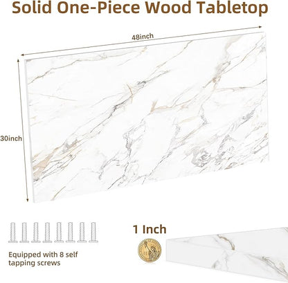 Universal Solid One-Piece Wood Table Top, 48"x30"x1" Workbench Top - Rectangular Particle Board for Standing Desk, Home Office Desk Countertop DlY, Washer Dryer, Coffee, Bar Tabletop