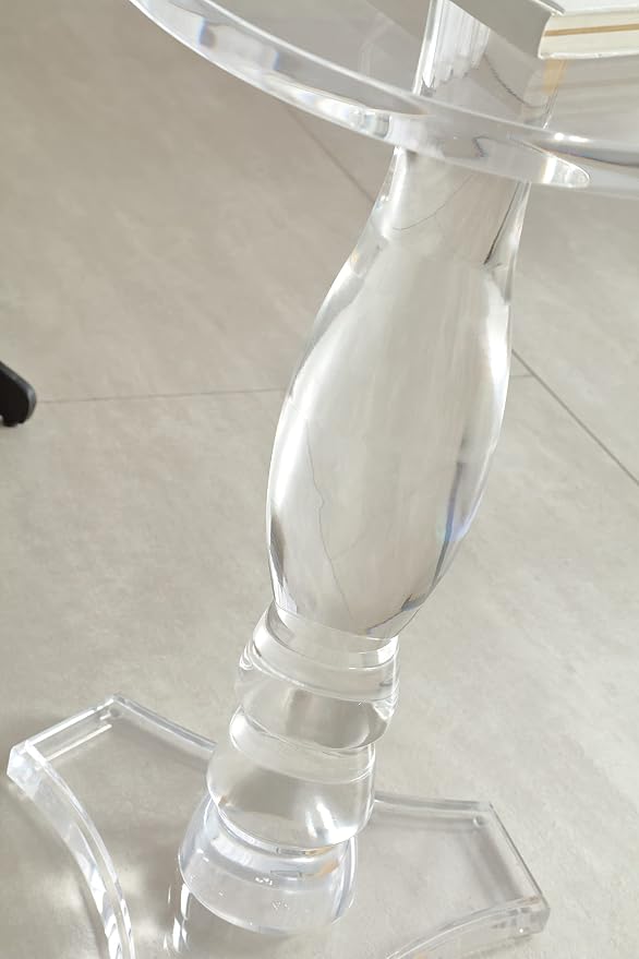 Artmaze Clear Acrylic Small End Table,Drink Table,for Office, Living Room and Bedroom, 12x12 inch，20 inch High