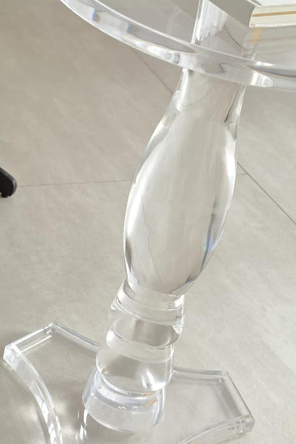 Artmaze Clear Acrylic Small End Table,Drink Table,for Office, Living Room and Bedroom, 12x12 inch，20 inch High