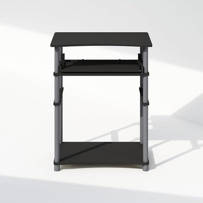 Furinno Home Desk, 23.6" Wide Gaming Desk with Keyboard Tray, Computer Desk, Office Writing Desk for Home Office, Bedroom, Black
