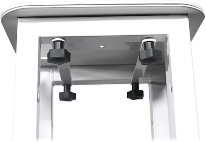 Rockville RTP82W 8 ft Adjustable Totem Light Stand, White & Black Scrims, Carry Bags, 35mm Speaker Adapter, Steel, Portable for DJs & Event Lighting