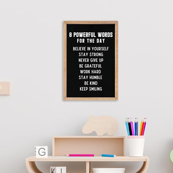 8 Powerful Words Wall Art, 11x16 Inch Framed, Motivational Decor for Office