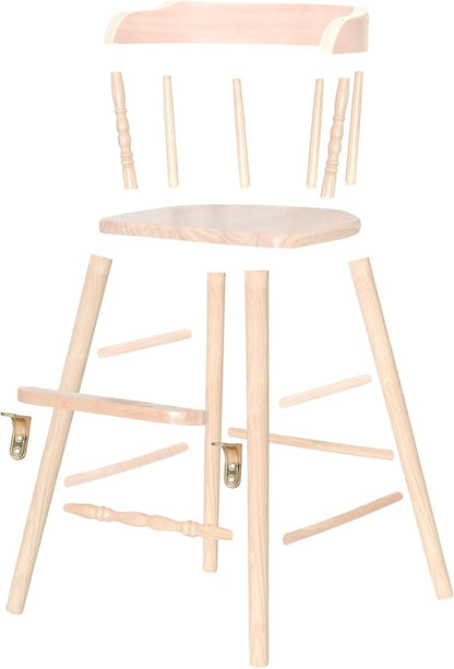 Sargent's Sons Amish Style Wooden Youth Chair, Desk Chair, Youth Dinning Chair with Step & Arms (Unfinished, Disassembled DIY)