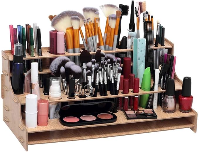 HG Art Concepts Mezzo Artist Drawing Rack, 15 Pack - Wood Grain Laminate Multi Layer Desk Stand Professional Storage Display Organizer for Pens, Pencils, Drafting and all other Drawing Tools