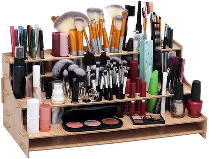 HG Art Concepts Mezzo Artist Drawing Rack, 15 Pack - Wood Grain Laminate Multi Layer Desk Stand Professional Storage Display Organizer for Pens, Pencils, Drafting and all other Drawing Tools