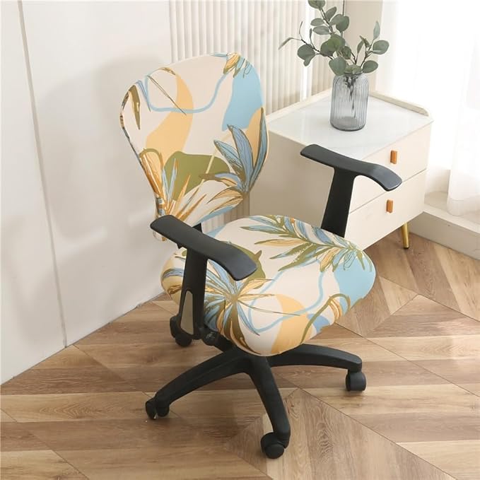 Jinzio Computer Office Chair Cover - Split Protective & Stretchable Cloth Polyester Universal Desk Task Chair Chair Covers Stretch Rotating Chair Slipcover (Autumn)