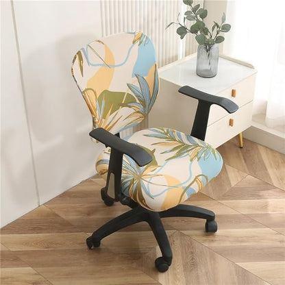 Jinzio Computer Office Chair Cover - Split Protective & Stretchable Cloth Polyester Universal Desk Task Chair Chair Covers Stretch Rotating Chair Slipcover (Autumn)