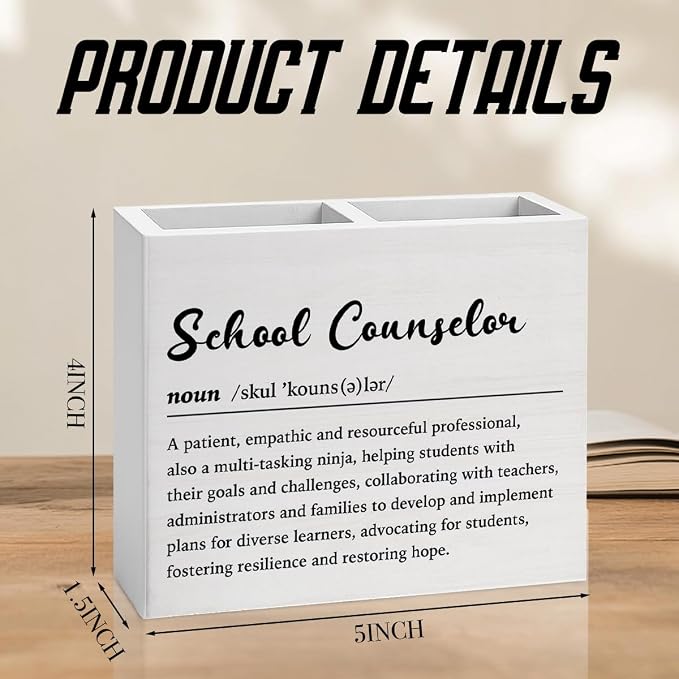 School Counselor Office Decor Counselor Office Decoration School Counsellor Gifts for Women Wooden Pencil Holder, Guidance Counsellor Gifts Desk Decor