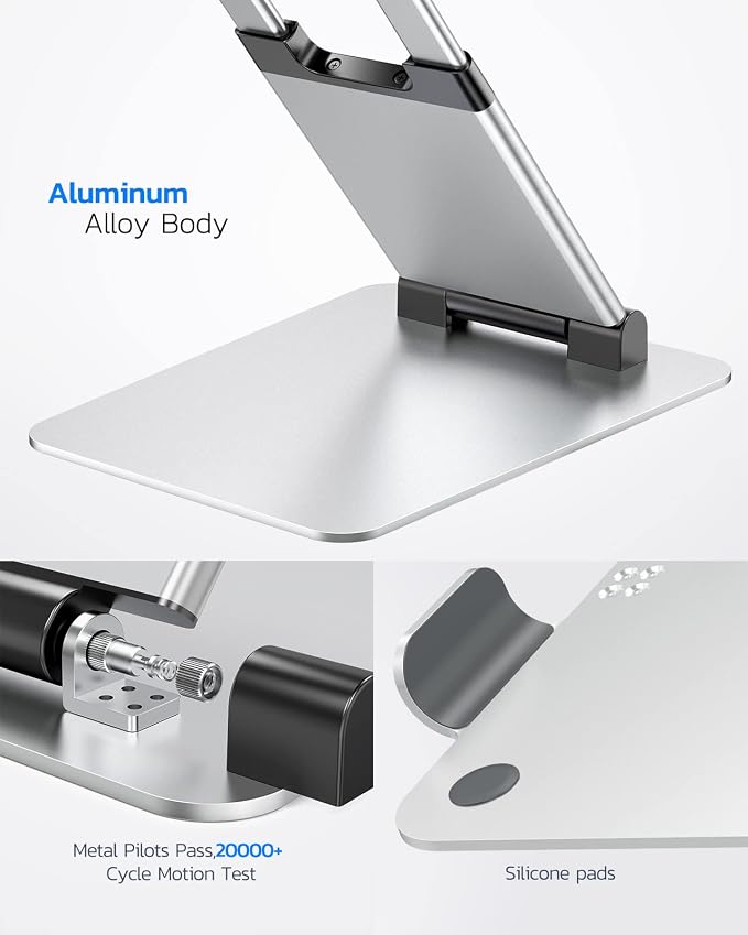 Nulaxy Laptop Stand, Ergonomic Sit to Stand Laptop Holder Convertor, Adjustable Height from 2.1" to 13.8", Supports up to 22lbs, Compatible with MacBook, All Laptops Tablets 11-17" - Silver