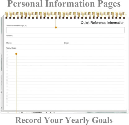 Weekly Productivity Planner - 8.5" x 11" Dashboard Desk Notepad Has 6 Focus Areas to List Tasks for Goals, Projects, Clients, Academic or Meal-Organize Your Daily Work Efficiently, 54 Weeks, Blue Flower