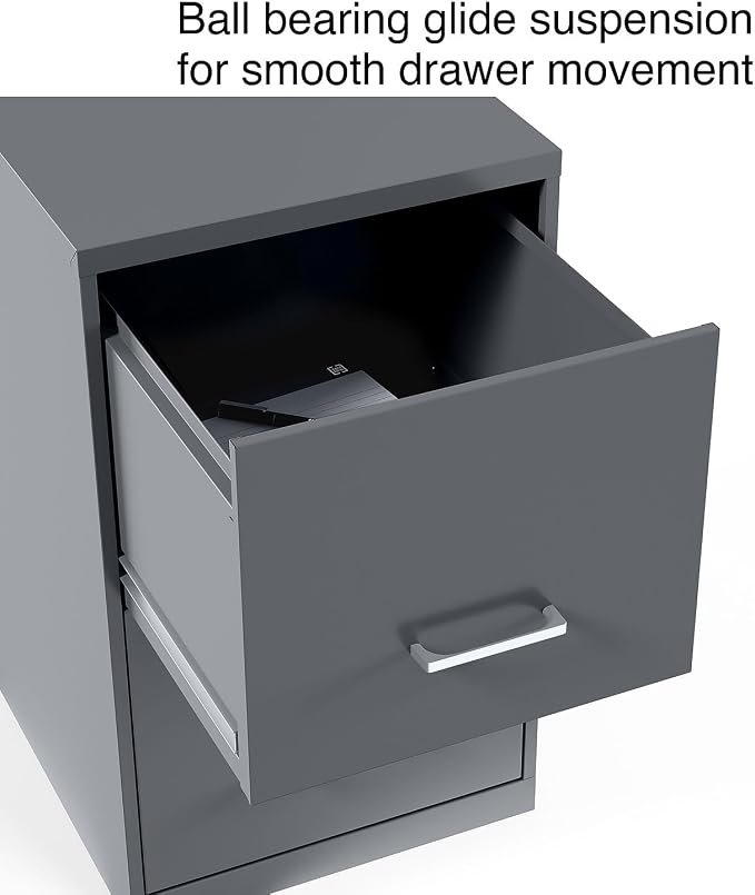 STAPLES Vertical File Cabinet for Letter/Legal Files, 2-Drawer, Letter/Legal Compatible, Locking, Graphite