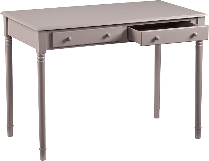 SEI Furniture - Janice 2-drawer Writing Desk - Gray - Transitional Design, Grey Finish - Ideal for Home Office, Bedroom (HO8796)