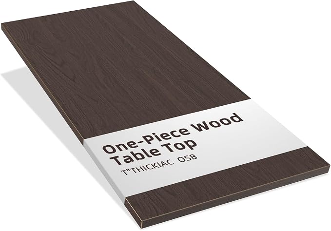 Universal 60 x 24 One-Piece Solid Wood Table Top, 1" Thick Desktop for Stand Up Height Adjustable Desk Frames, Home Office Tabletop, Countertop DIY, Black Walnut